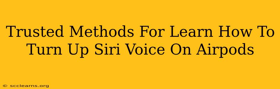 Trusted Methods For Learn How To Turn Up Siri Voice On Airpods