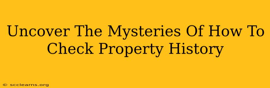 Uncover The Mysteries Of How To Check Property History