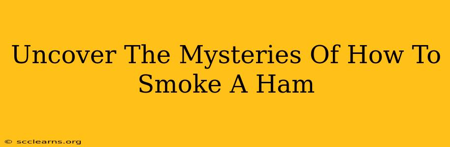 Uncover The Mysteries Of How To Smoke A Ham