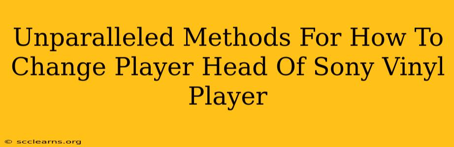 Unparalleled Methods For How To Change Player Head Of Sony Vinyl Player