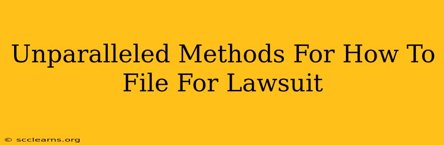 Unparalleled Methods For How To File For Lawsuit