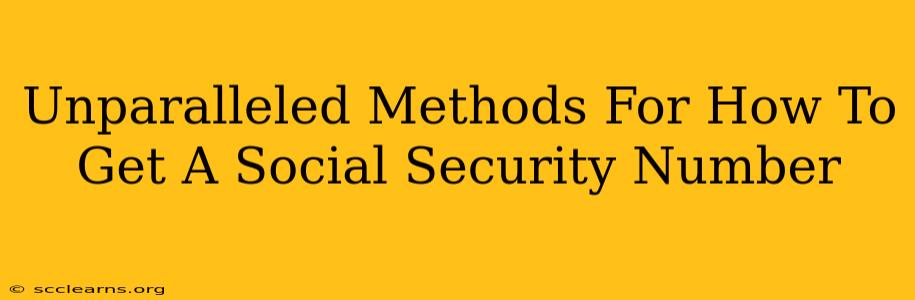 Unparalleled Methods For How To Get A Social Security Number