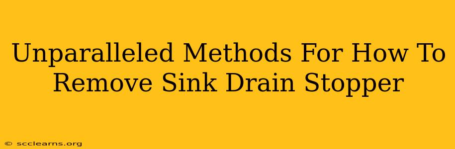 Unparalleled Methods For How To Remove Sink Drain Stopper