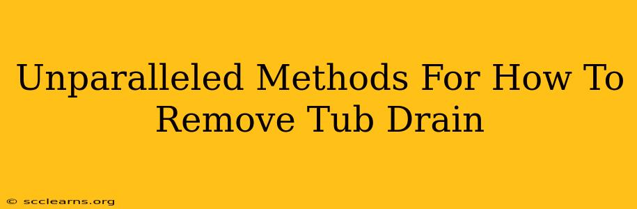 Unparalleled Methods For How To Remove Tub Drain