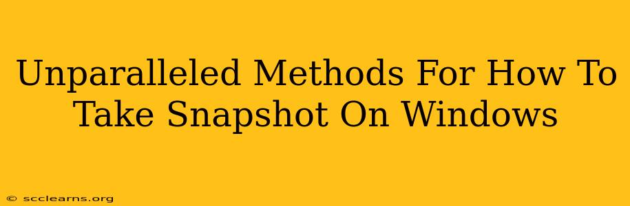 Unparalleled Methods For How To Take Snapshot On Windows