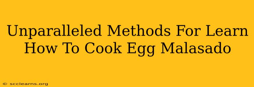 Unparalleled Methods For Learn How To Cook Egg Malasado