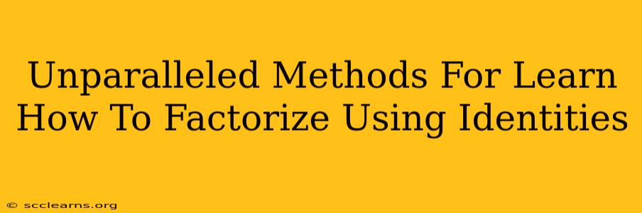 Unparalleled Methods For Learn How To Factorize Using Identities