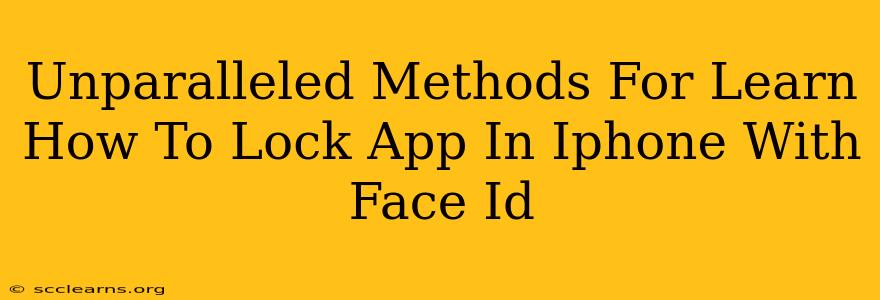 Unparalleled Methods For Learn How To Lock App In Iphone With Face Id