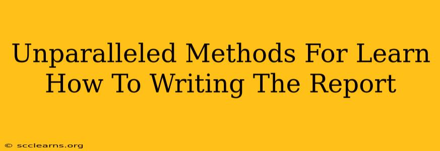 Unparalleled Methods For Learn How To Writing The Report