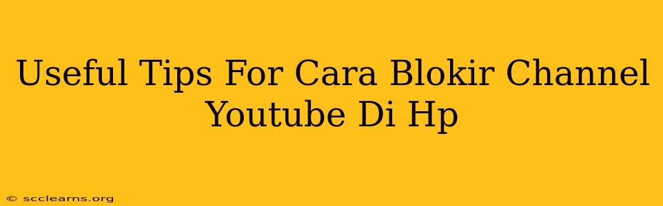 Useful Tips For Cara Blokir Channel Youtube Di Hp