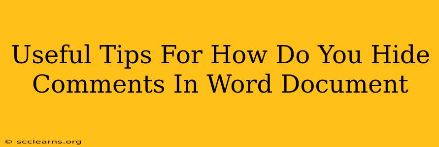 Useful Tips For How Do You Hide Comments In Word Document