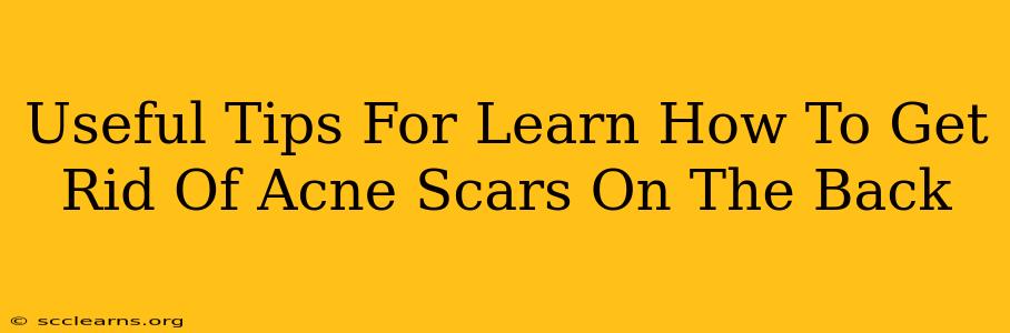 Useful Tips For Learn How To Get Rid Of Acne Scars On The Back