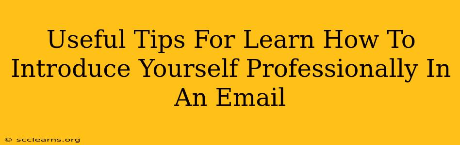 Useful Tips For Learn How To Introduce Yourself Professionally In An Email