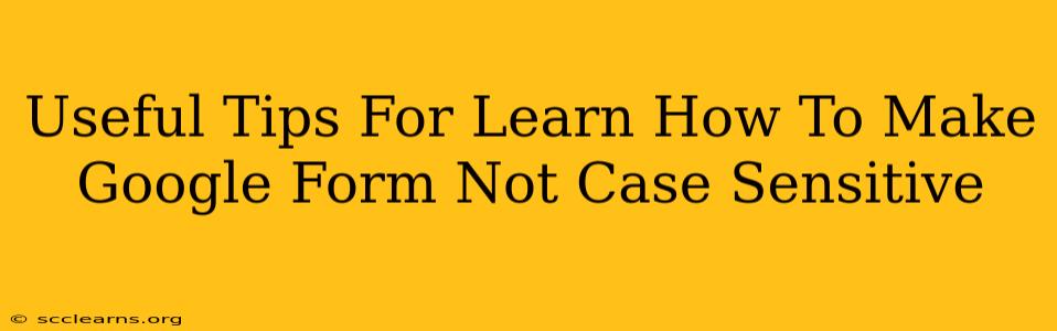 Useful Tips For Learn How To Make Google Form Not Case Sensitive