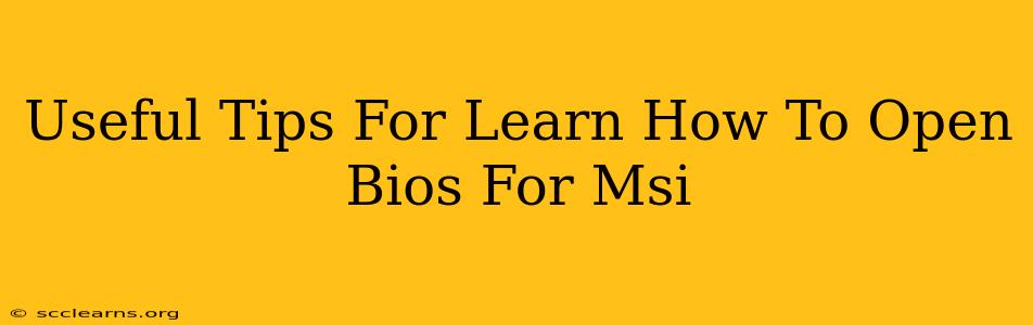 Useful Tips For Learn How To Open Bios For Msi