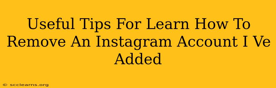 Useful Tips For Learn How To Remove An Instagram Account I Ve Added