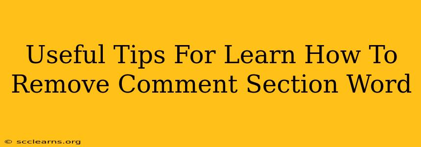 Useful Tips For Learn How To Remove Comment Section Word