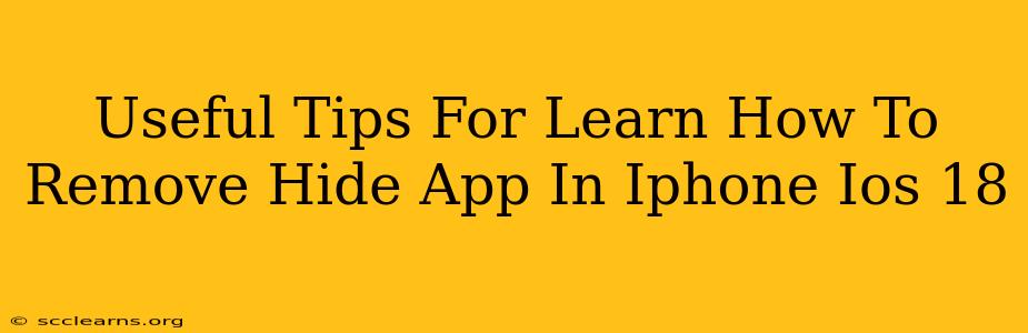 Useful Tips For Learn How To Remove Hide App In Iphone Ios 18