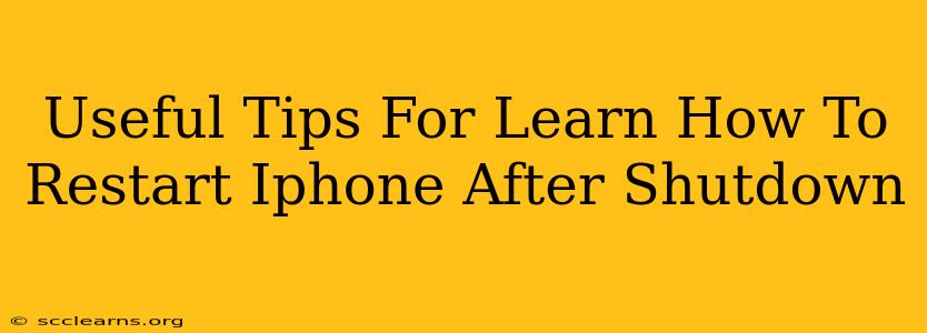 Useful Tips For Learn How To Restart Iphone After Shutdown