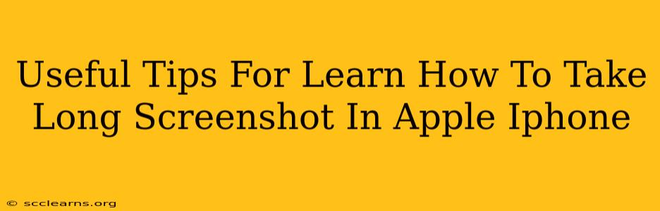 Useful Tips For Learn How To Take Long Screenshot In Apple Iphone