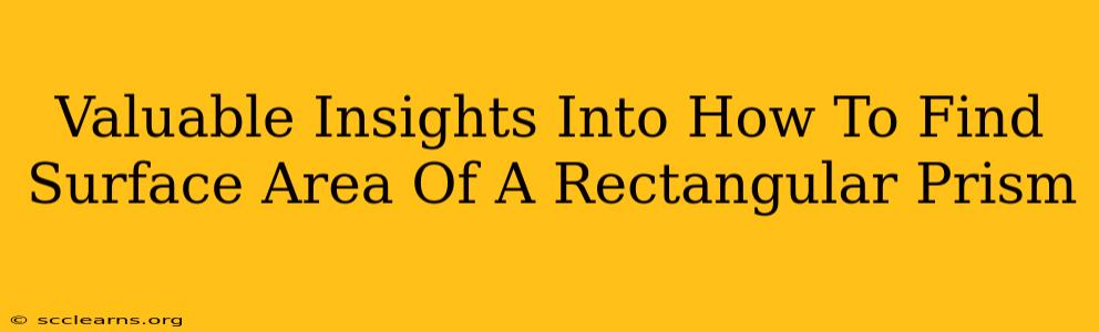 Valuable Insights Into How To Find Surface Area Of A Rectangular Prism