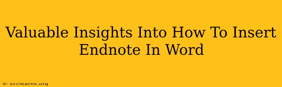 Valuable Insights Into How To Insert Endnote In Word