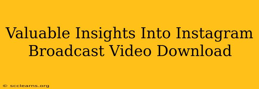 Valuable Insights Into Instagram Broadcast Video Download