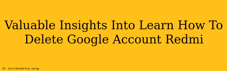 Valuable Insights Into Learn How To Delete Google Account Redmi