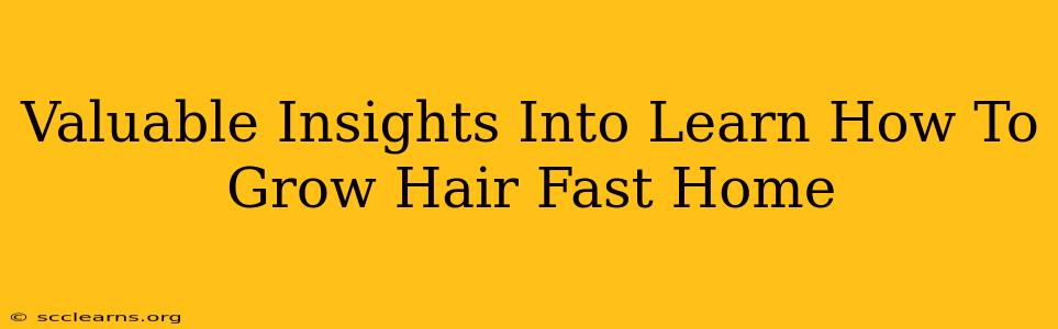 Valuable Insights Into Learn How To Grow Hair Fast Home