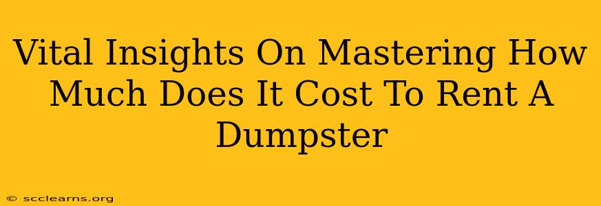 Vital Insights On Mastering How Much Does It Cost To Rent A Dumpster