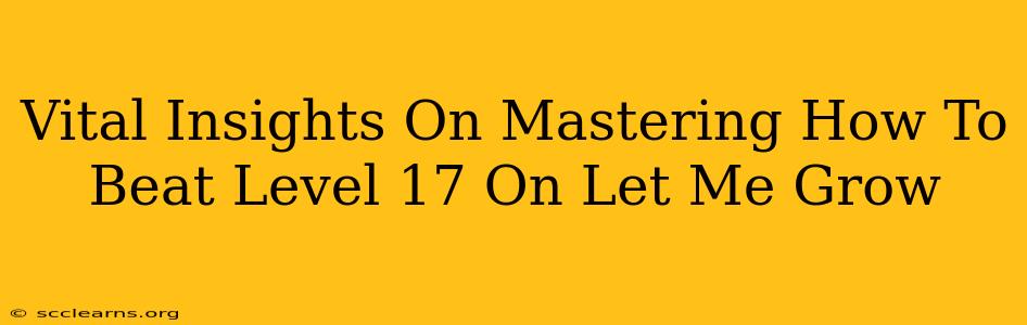 Vital Insights On Mastering How To Beat Level 17 On Let Me Grow