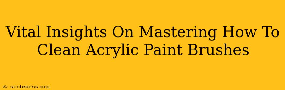 Vital Insights On Mastering How To Clean Acrylic Paint Brushes