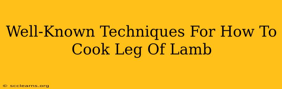 Well-Known Techniques For How To Cook Leg Of Lamb