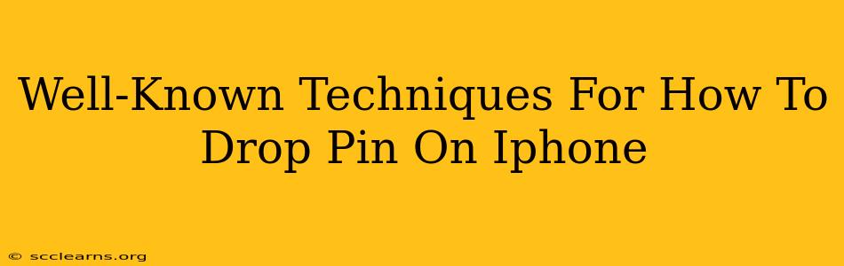 Well-Known Techniques For How To Drop Pin On Iphone