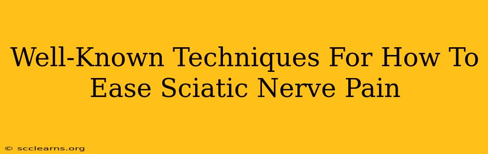 Well-Known Techniques For How To Ease Sciatic Nerve Pain