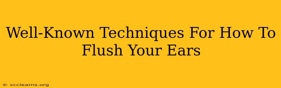 Well-Known Techniques For How To Flush Your Ears