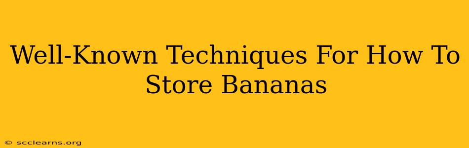 Well-Known Techniques For How To Store Bananas